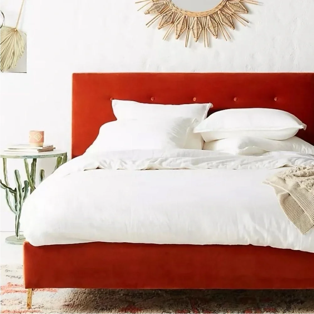 Anthropologie Relaxed Linen-Cotton Duvet Cover Ivory Full